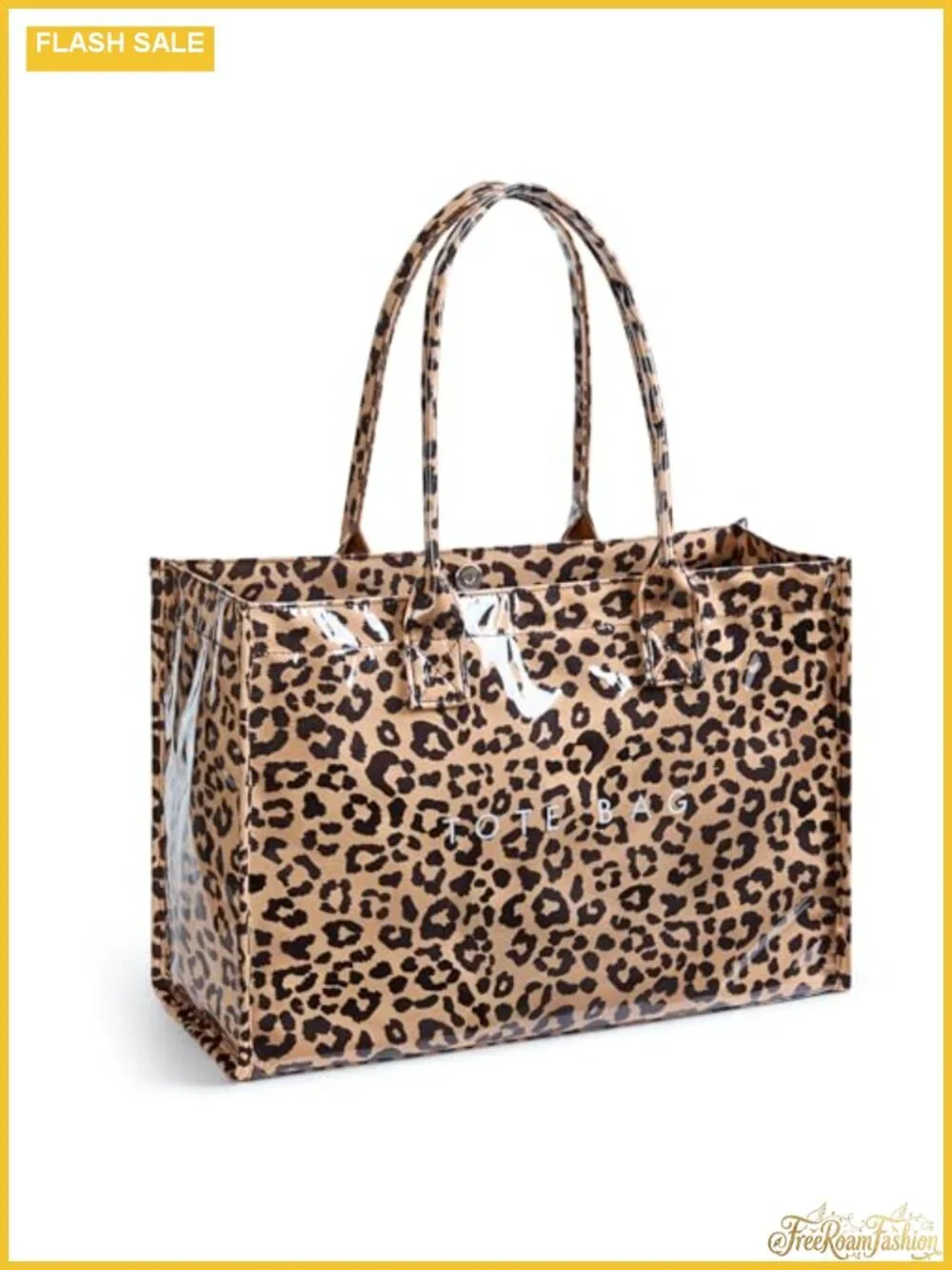 PVC Transparent Tote Bag Women's Kraft Paper Work Handbags with Top Handle